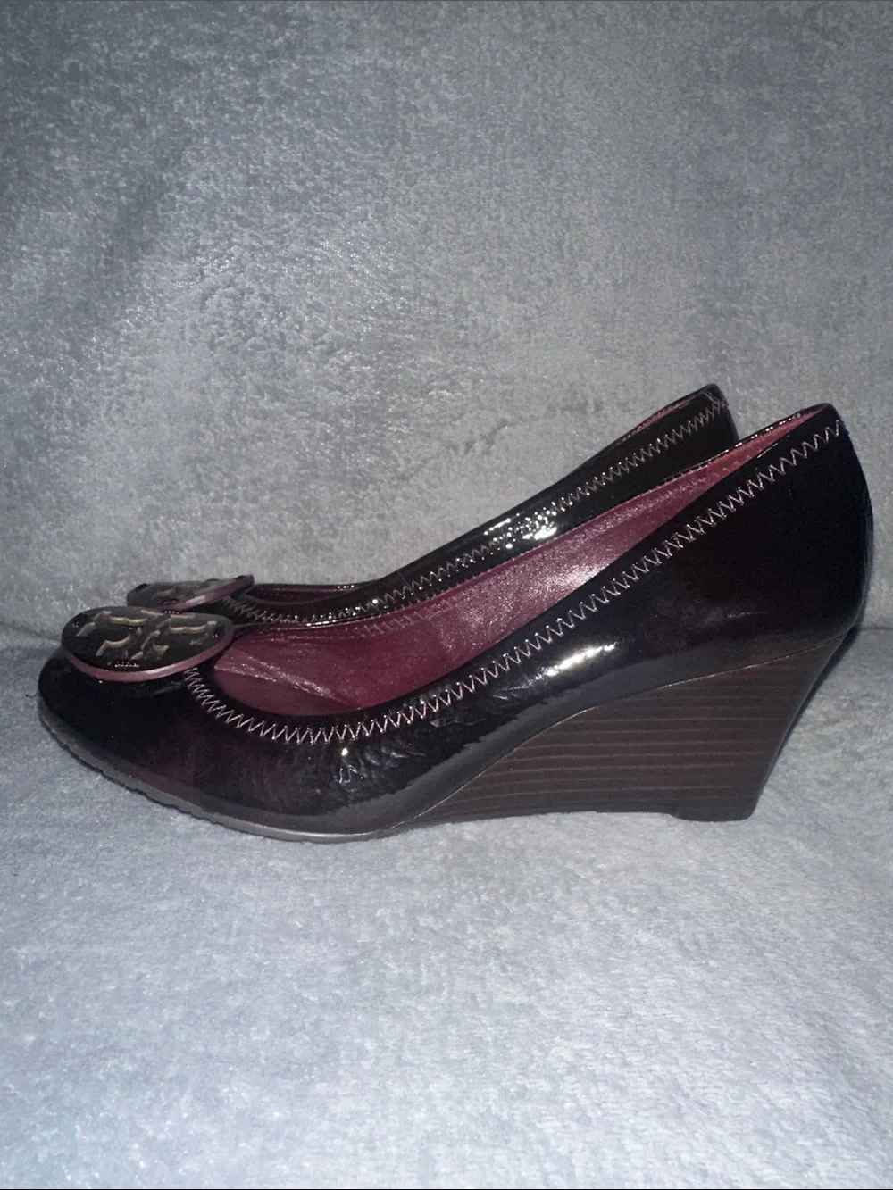 NWOB Tory Burch ‘Sally’ Patent Leather Wedge Slip-On Shoes - Size 8